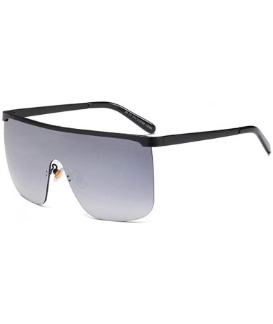 Goggle Oversized Sunglasses Fashion Glasses - C4 Silver Gray - C6198K8TEN3 $29.34