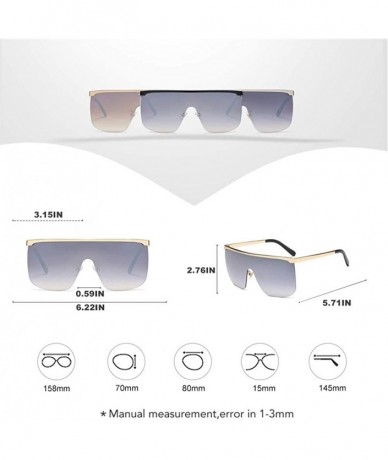 Goggle Oversized Sunglasses Fashion Glasses - C4 Silver Gray - C6198K8TEN3 $29.34