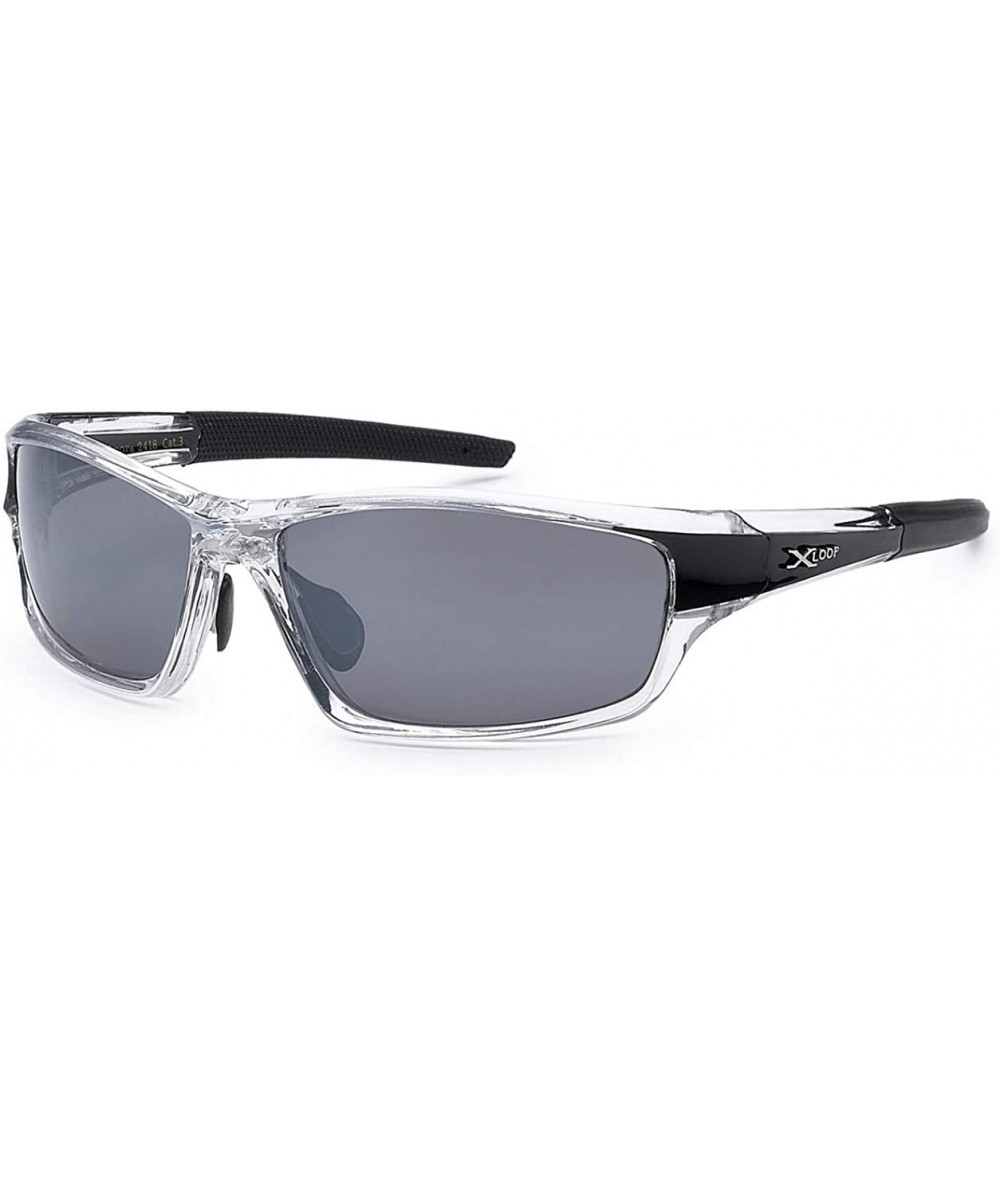 Sport Men's Polycarbonate Sport Wrap Sunglasses - Clear Black - CO18HAYKZYU $19.24