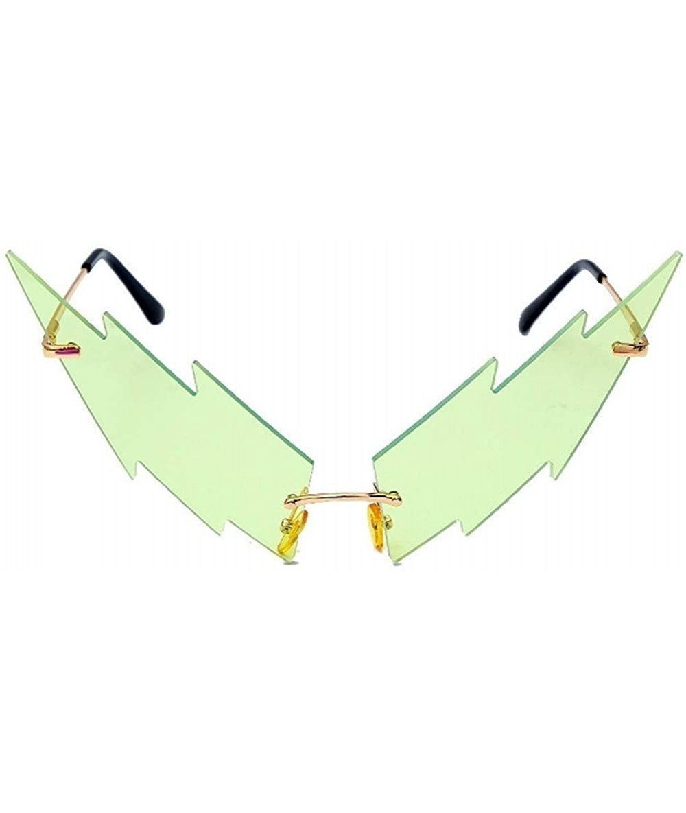 Rimless Lightning Sunglasses for Women Rimless Party Shades UV400 - C5 Neon Green - CN1902ADTYN $24.23