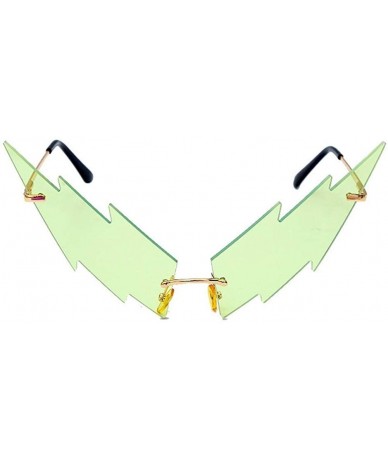 Rimless Lightning Sunglasses for Women Rimless Party Shades UV400 - C5 Neon Green - CN1902ADTYN $24.23