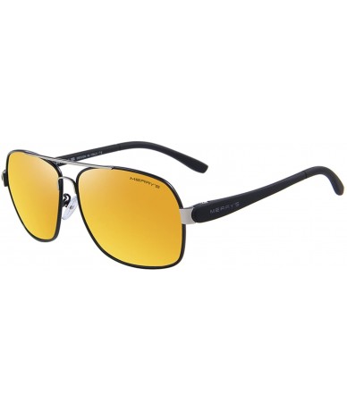 Oversized Men's Polarized Driving Sunglasses TR90 Color Mirror Lens Sun Glasses S8501 - Gold - CN12NR1EB22 $24.86