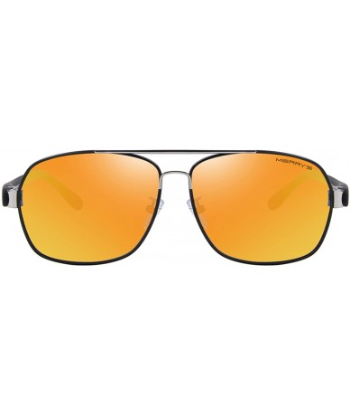 Oversized Men's Polarized Driving Sunglasses TR90 Color Mirror Lens Sun Glasses S8501 - Gold - CN12NR1EB22 $24.86