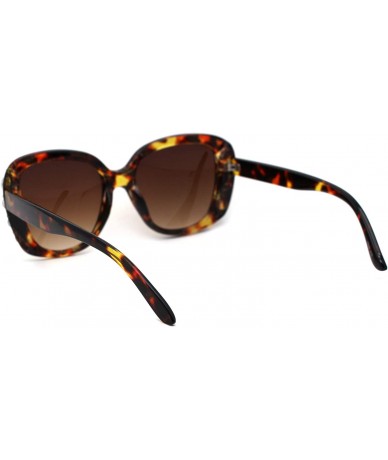 Square Womens Large Rhinestone Jewel Trim Butterfly Diva Sunglasses - Tortoise Brown - C719623WTAT $23.61