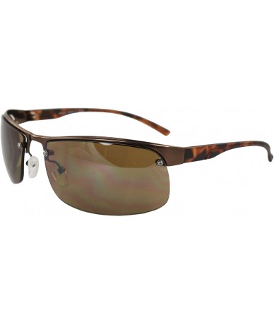 Semi-rimless Semi-Rimless Sunglasses Brown Leopard Frame Brown Lenses . - CQ1108HW32F $17.63