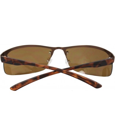 Semi-rimless Semi-Rimless Sunglasses Brown Leopard Frame Brown Lenses . - CQ1108HW32F $17.63