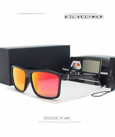 Square Vintage Style Sunglasses Men Classic Male Square Glasses Y6625 C1 BOX - Y6625 C6 Box - CS18XGG0573 $29.38