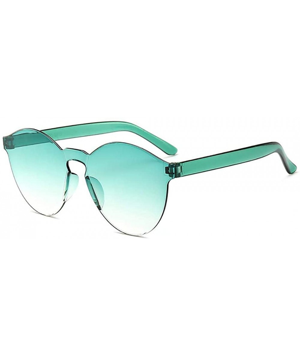 Round Unisex Fashion Candy Colors Round Outdoor Sunglasses Sunglasses - Green - CL199HSEIUX $29.54