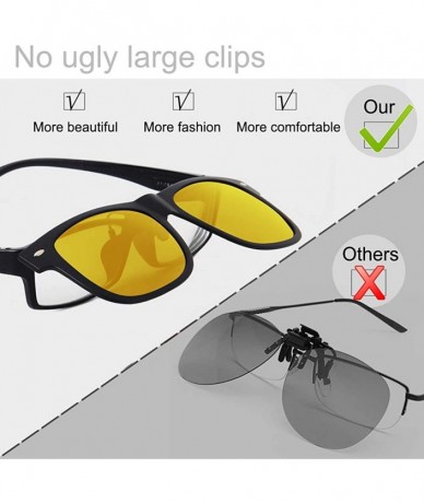 Shield Polarization Clip-On Sunglasses Clips Flip up Myopic Sunglasses for Outdoor - Night - CN18W5G8Q85 $28.37