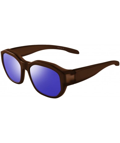 Rectangular Polarized Fit Over Glasses Sunglasses Wear Over Prescription Glasses for Women and Men - Brown - CQ199GGYI8N $23.40