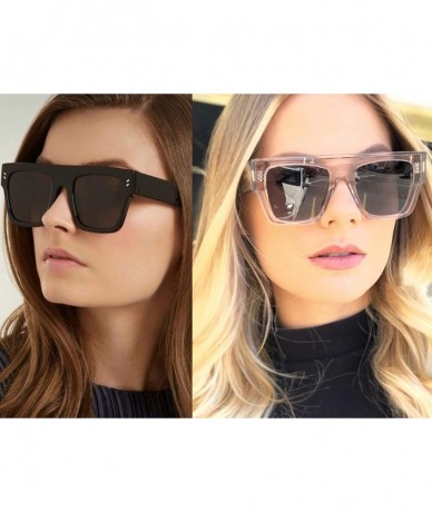 Oversized Unisex Oversized Square Sunglasses Flat Top Stylish Sun Glasses Aviator Shades UV400 Protection S3000A - CN18ZXW73S...