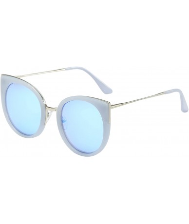 Cat Eye Women's Retro Cat Eye Sunglasses With Pc Frame UV Protection - Grey Frame / Blue Lens - CM18E6U49XK $18.88