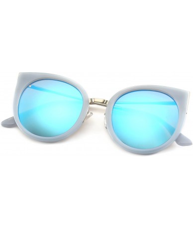 Cat Eye Women's Retro Cat Eye Sunglasses With Pc Frame UV Protection - Grey Frame / Blue Lens - CM18E6U49XK $18.88