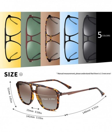 Square Men Women Square Polarized Mirror Sunglasses Vintage Driving Night Vision Sun Glasses Male UV400 - C1black - C0199QCUS...