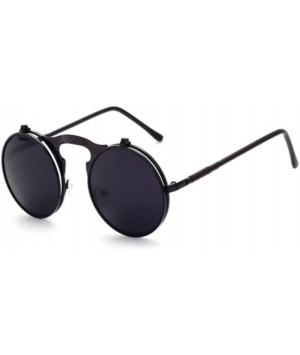 Round Vintage punk Round Metal Sunglass Mens Womens - C2 - CM18D9DM4RQ $19.20