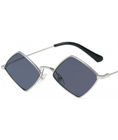 Goggle 60s Small Hippie Sunglasses for Women Men Hippy Prismatic Square Metal Frame - Grey/Silver - CQ18X5KO7MU $28.49