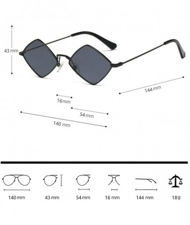 Goggle 60s Small Hippie Sunglasses for Women Men Hippy Prismatic Square Metal Frame - Grey/Silver - CQ18X5KO7MU $28.49