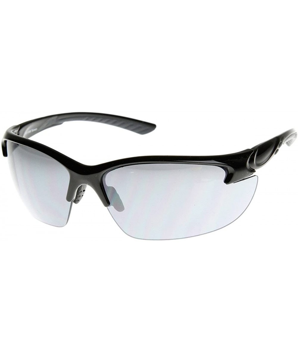 Sport Extreme Sports Shatterproof TR-90 Half Frame Sports Sunglasses (Black Smoke) - CT11EV5B9T3 $31.44