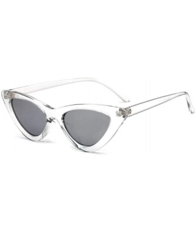 Cat Eye Sunglasses Triangle Vintage Ladies Glasses - C3silver - CK199EIRHSM $28.95