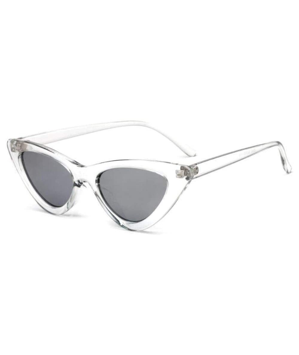 Cat Eye Sunglasses Triangle Vintage Ladies Glasses - C3silver - CK199EIRHSM $28.95