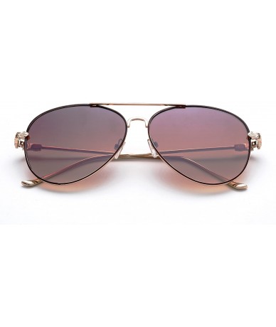 Aviator New Trending Aviator Fashion Sunglasses for Women UV Protection Lenses - Gold/Brown - CY17YDZ3R4E $18.74