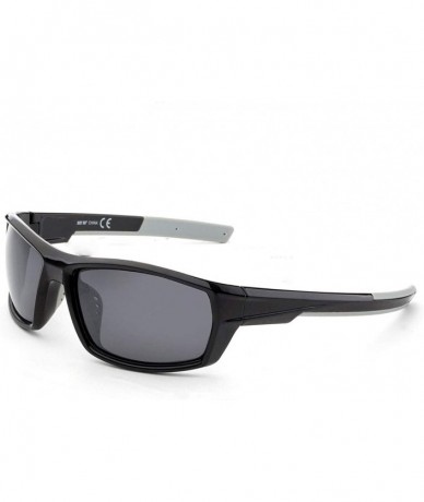 Sport Men's Polarized Lens Sports Sunglasses - Black Frame Gray Lenses - C718EHRX306 $20.49