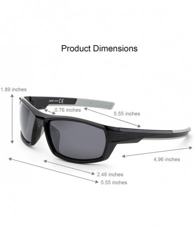 Sport Men's Polarized Lens Sports Sunglasses - Black Frame Gray Lenses - C718EHRX306 $20.49