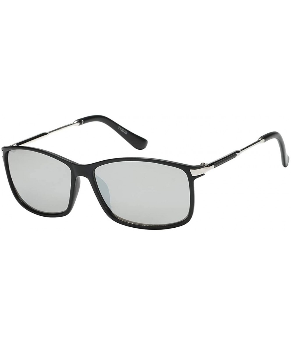 Square Lightweight Square Sunglasses - Black Silver / Silver Lens - C218IHLIK5R $19.18