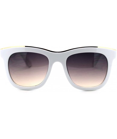 Square Fashion Womens Sunglasses Classy Square Metal Top Design UV 400 - White - C8188LKN6EC $19.31