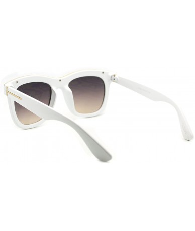 Square Fashion Womens Sunglasses Classy Square Metal Top Design UV 400 - White - C8188LKN6EC $19.31