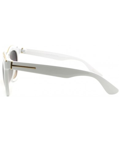 Square Fashion Womens Sunglasses Classy Square Metal Top Design UV 400 - White - C8188LKN6EC $19.31