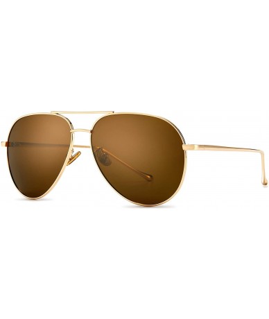 Round Women's Lightweight Oversized Aviator Sunglasses - Mirrored Polarized Lens - CW196INRTMW $31.73