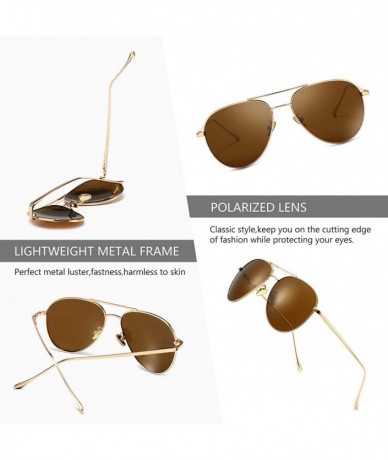 Round Women's Lightweight Oversized Aviator Sunglasses - Mirrored Polarized Lens - CW196INRTMW $31.73