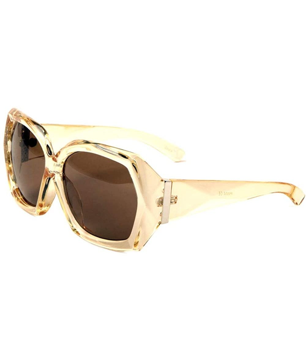 Butterfly Thick Geometric Polygon Butterfly Sunglasses - Yellow - C4197RLGHON $27.72