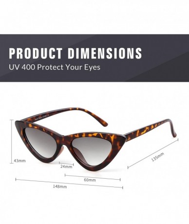 Oval Retro Vintage Cateye Sunglasses for Women Clout Goggles Plastic Frame Glasses - Tortoise Sunglasses - CL188ATU02R $19.76