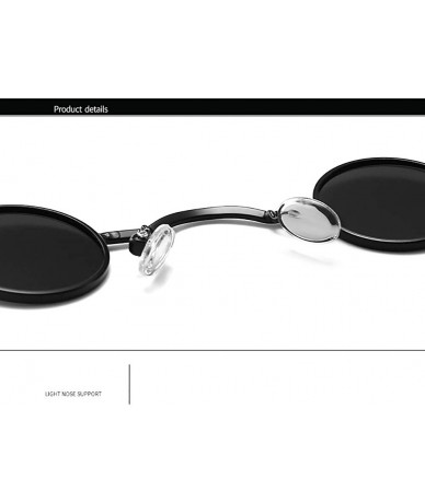 Round Small Round Sunglasses-Shade Glasses Slender Metal Frame-Punk Fashion Goggle - D - C0190EDDIZ6 $59.69