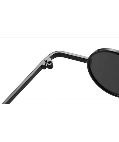 Round Small Round Sunglasses-Shade Glasses Slender Metal Frame-Punk Fashion Goggle - D - C0190EDDIZ6 $59.69