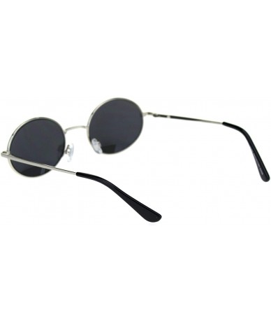 Round Mens Color Mirror Lens Spring Hinge Oval Round Metal Sunglasses - Silver Mirror - CY18RS8RLT3 $17.97