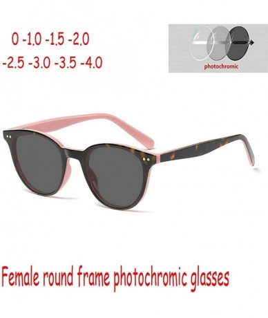 Round Retro rice nail round frame ladies photochromic spring leg frame mirror - C418Y6YA884 $35.66