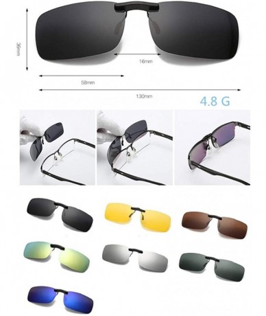 Oval Clip on Sunglasses Polarized- (2-Pack) UV400 Polarised Sunglasses for Driving and Outdoors - Type 6 - C618HXKWAUS $18.97