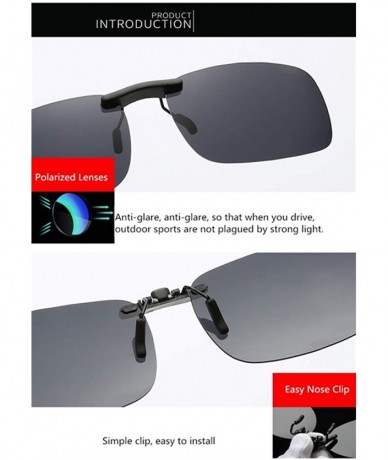 Oval Clip on Sunglasses Polarized- (2-Pack) UV400 Polarised Sunglasses for Driving and Outdoors - Type 6 - C618HXKWAUS $18.97