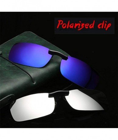 Oval Clip on Sunglasses Polarized- (2-Pack) UV400 Polarised Sunglasses for Driving and Outdoors - Type 6 - C618HXKWAUS $18.97