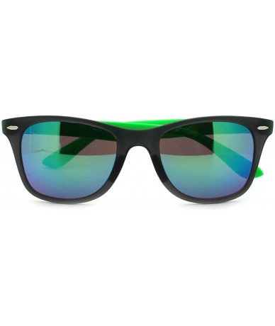 Wayfarer Unisex Thin Light Weight Square Sunglasses Classic & 2-tones - Black Green - C811MORTBBX $20.20