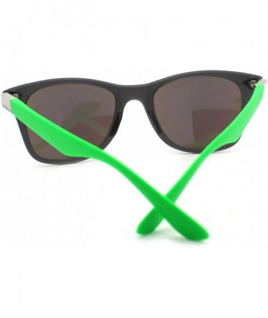 Wayfarer Unisex Thin Light Weight Square Sunglasses Classic & 2-tones - Black Green - C811MORTBBX $20.20