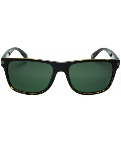 Square Polarized Sunglasses F-4252 Large square two-tone frame metal decor in temple - Brown Tortoise Green - CO18KCQAXUC $75.01