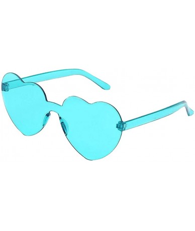 Rimless Heart Shaped Rimless Sunglasses One Pieces Transparent Lens Candy Color Frameless Glasses Tinted Love Eyewear - CQ190...