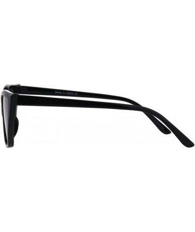 Cat Eye Womens Fancy Retro Chic Cat Eye Plastic Goth Sunglasses - All Black - CI18HD04TSE $24.35