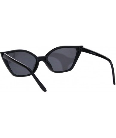 Cat Eye Womens Fancy Retro Chic Cat Eye Plastic Goth Sunglasses - All Black - CI18HD04TSE $24.35