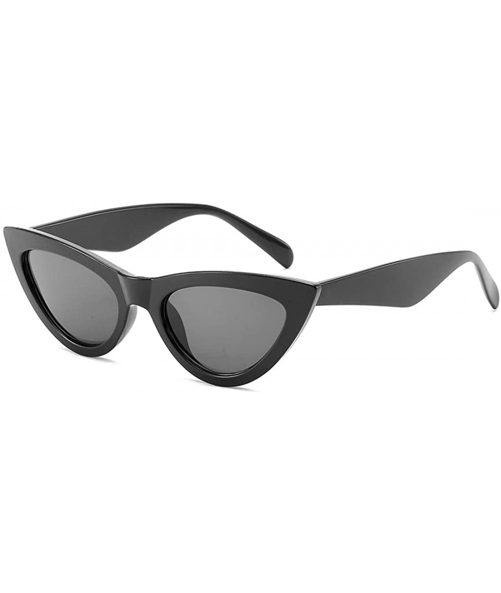 Cat Eye Sunglasses for Women Vintage Cat Eye Ladies Shades UV400 Sun Glasses - Black&grey - CZ18NC8GCNE $14.91