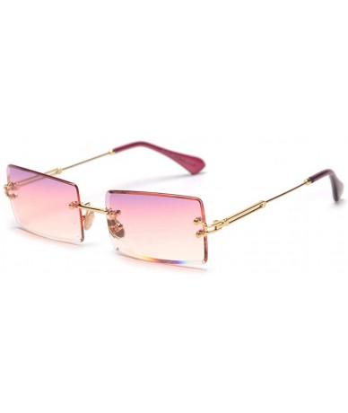 Rimless Rectangle Sunglasses Women Rimless Square Sun Glasses for Women Christmas Gifts - Purple Pink - CL18YYRCTX5 $28.88